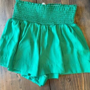 Green Women's Smocked Shorts
